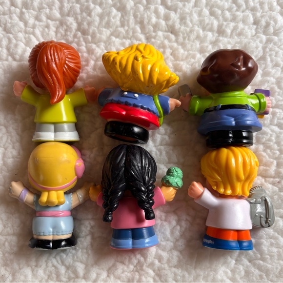 Set of Five Fisher Price Little People Eddie Sofie Pilot Construction Worker Boy - Picture 2 of 9